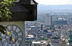 Blick vom Uhrturm über Graz
