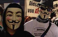 Demonstranten gegen ACTA in Graz