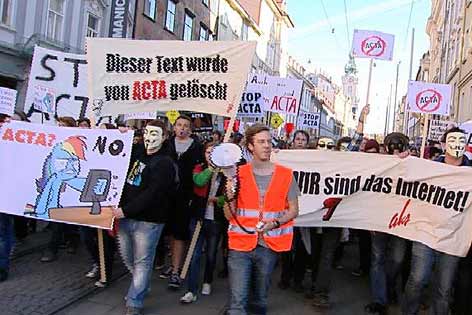 Demonstration gegen ACTA in Graz