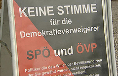 Anti-Wahlplakat der Gemeindeinitiative