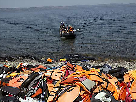 Flüchtlingsboot Lesbos
