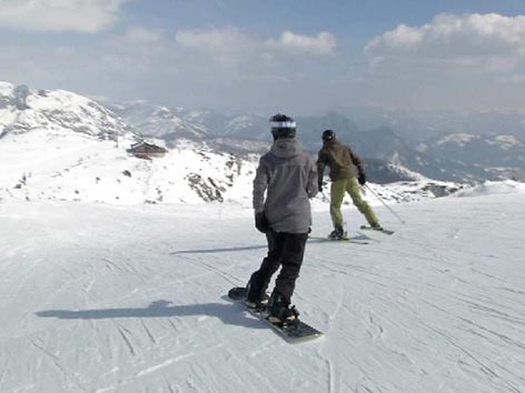 Skifahrer Skipiste Skilift Snowboarder Winter