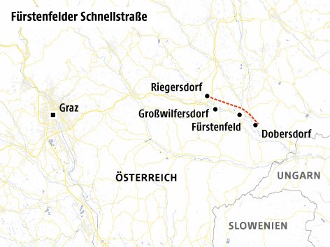 Karte von der Fürstenfelder Schnellstraße